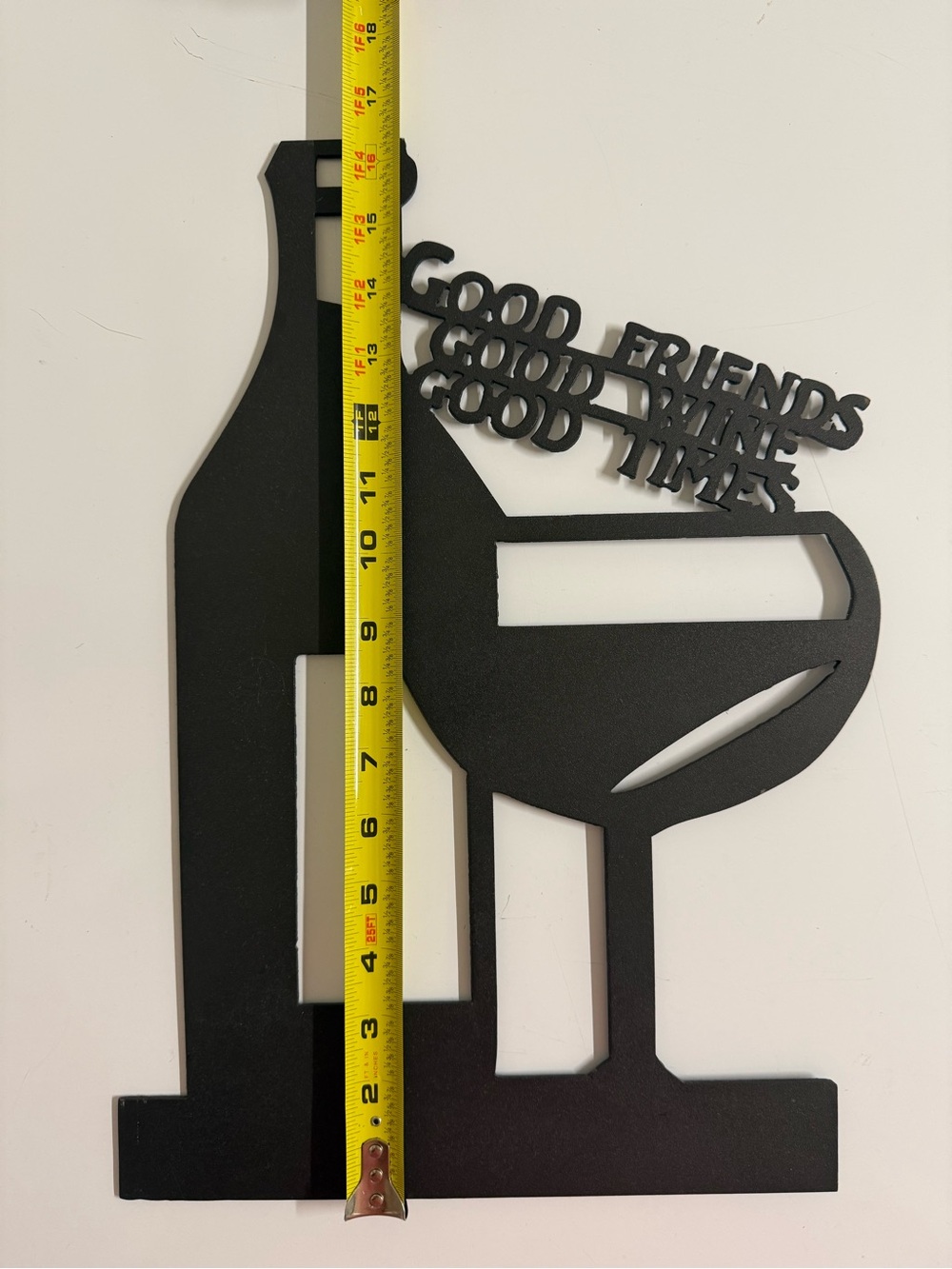 Wine Bottle & Glass Wall Art - Black - Picture 3 of 4